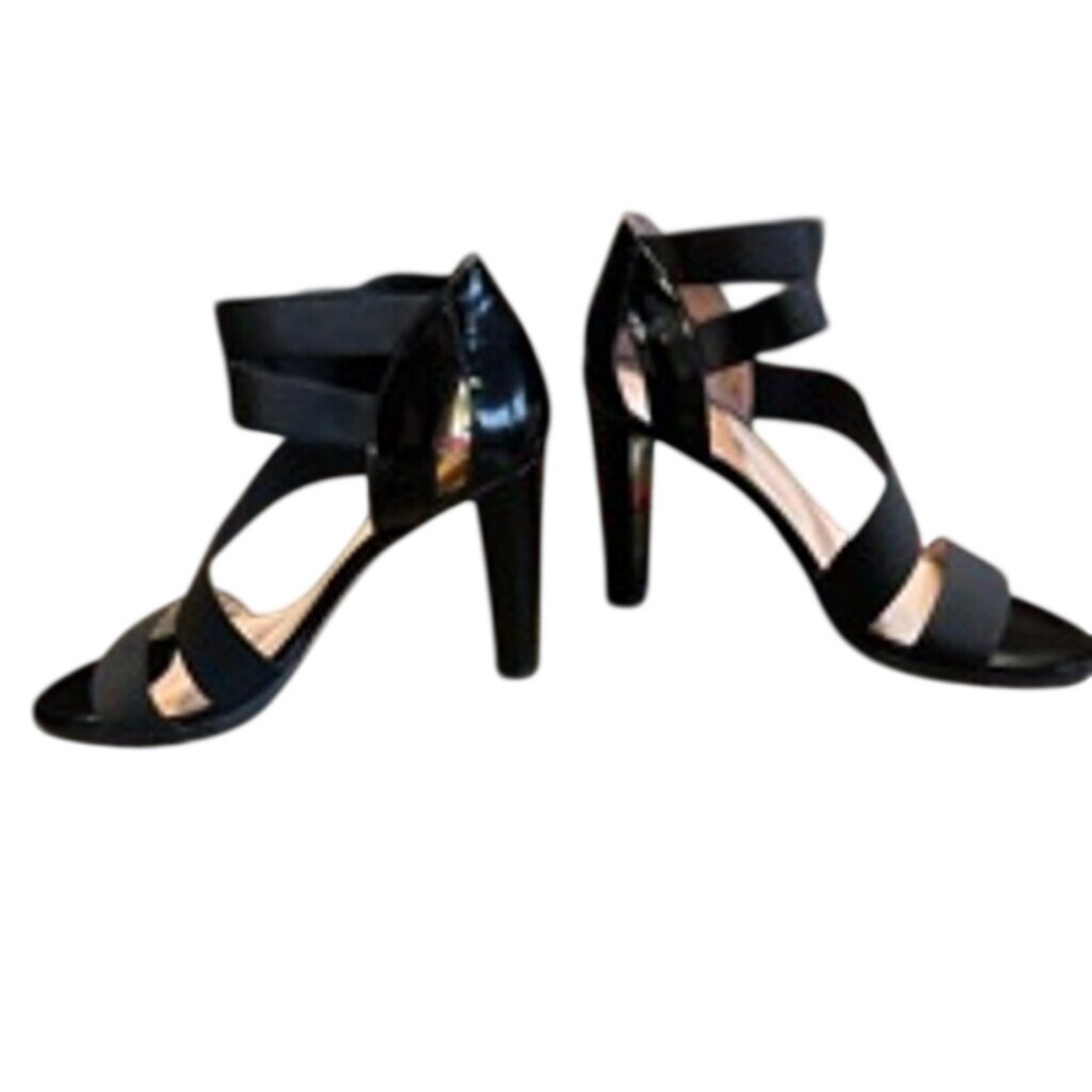 Stuart Weitzman Made in Spain Black Patent Leather Strappy Heel Sandals 8.5 M - Picture 5 of 10